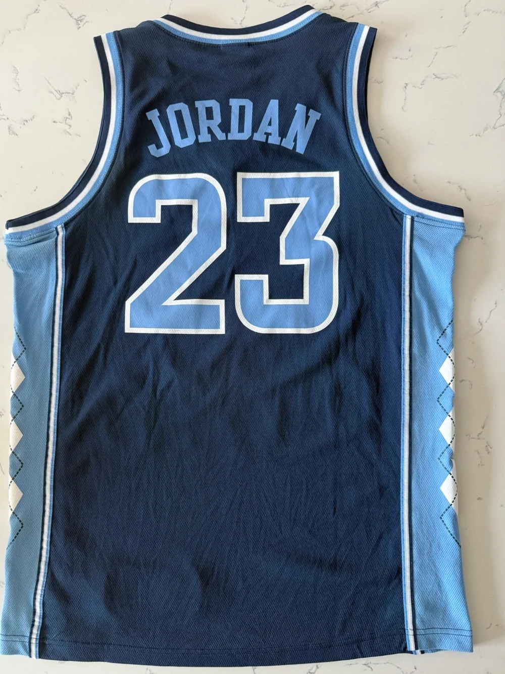 Nike Michael Jordan Navy & Carolina Blue North Carolina 23 Basketball Jersey